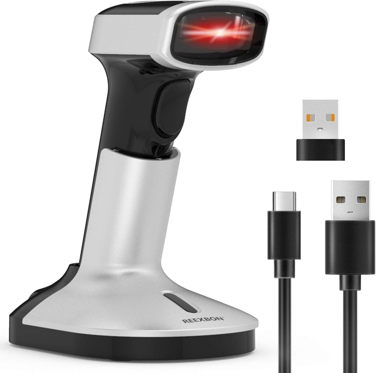 Wireless and Wired Handheld Barcode Scanner with Stand, Pack of 2 B74405