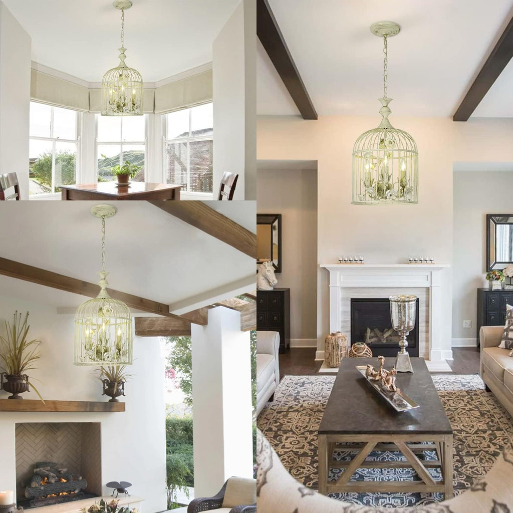3-Lights Ceramic Rustic Chandelier M8882