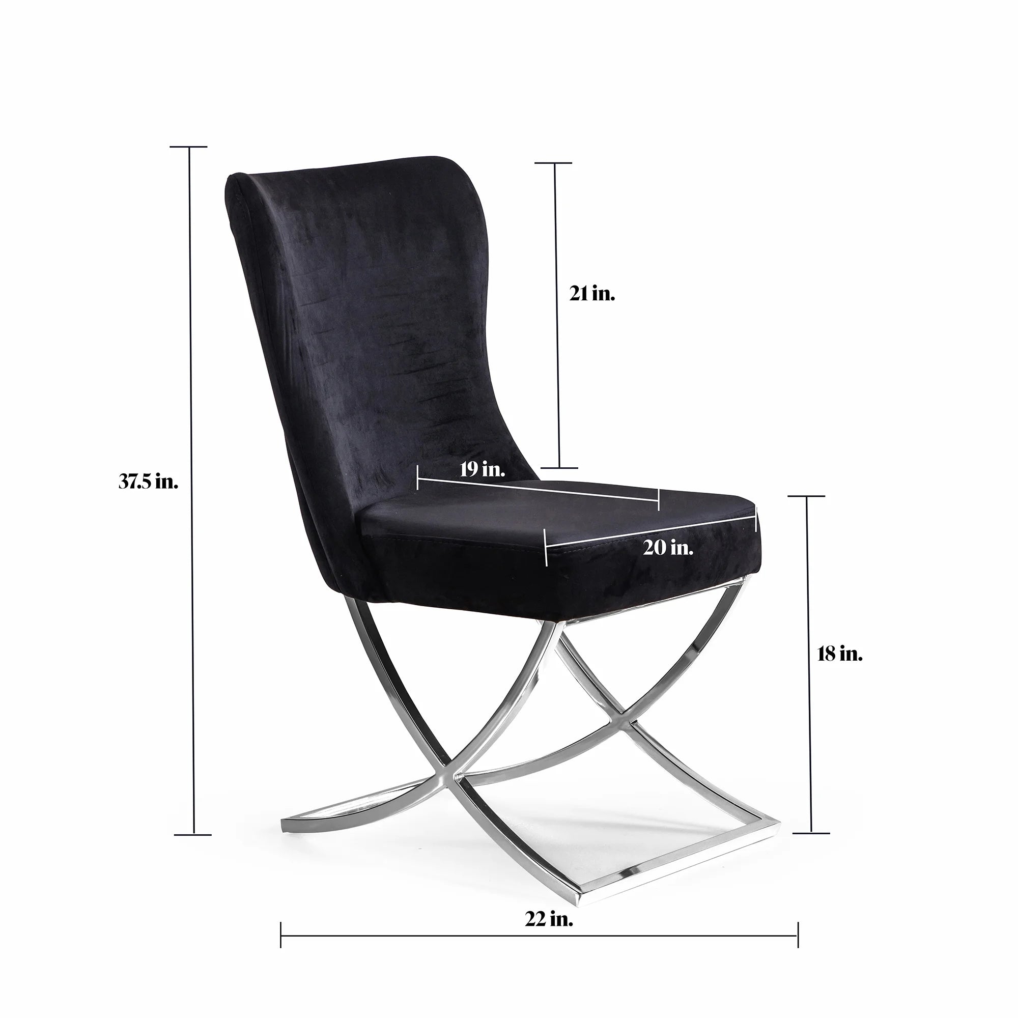 Black Upholstered Dining Chair, Set of 2 M98070
