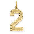 10K Yellow Gold Diamond Cut Number 2 Charm P159