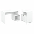 48W Writing Desk with Lateral File Cabinet Pure White N6724