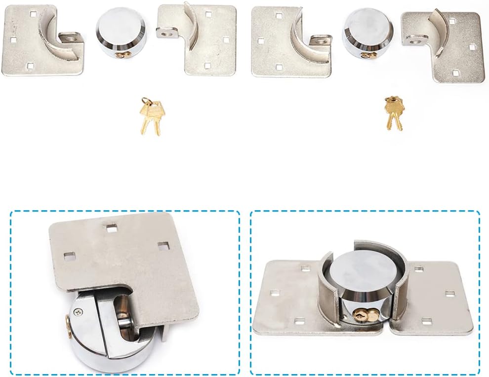 73Mm 2Pcs Hidden Shackle Padlock with 4 Keys U33005