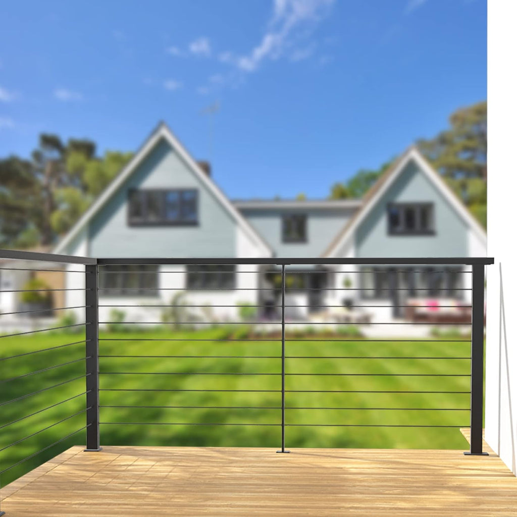 Black 30 Degree Stainless Steel Cable Railing Post U192158