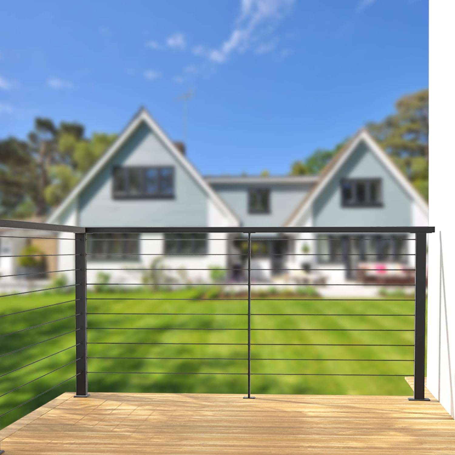 Black 30 Degree Stainless Steel Cable Railing Post U192158