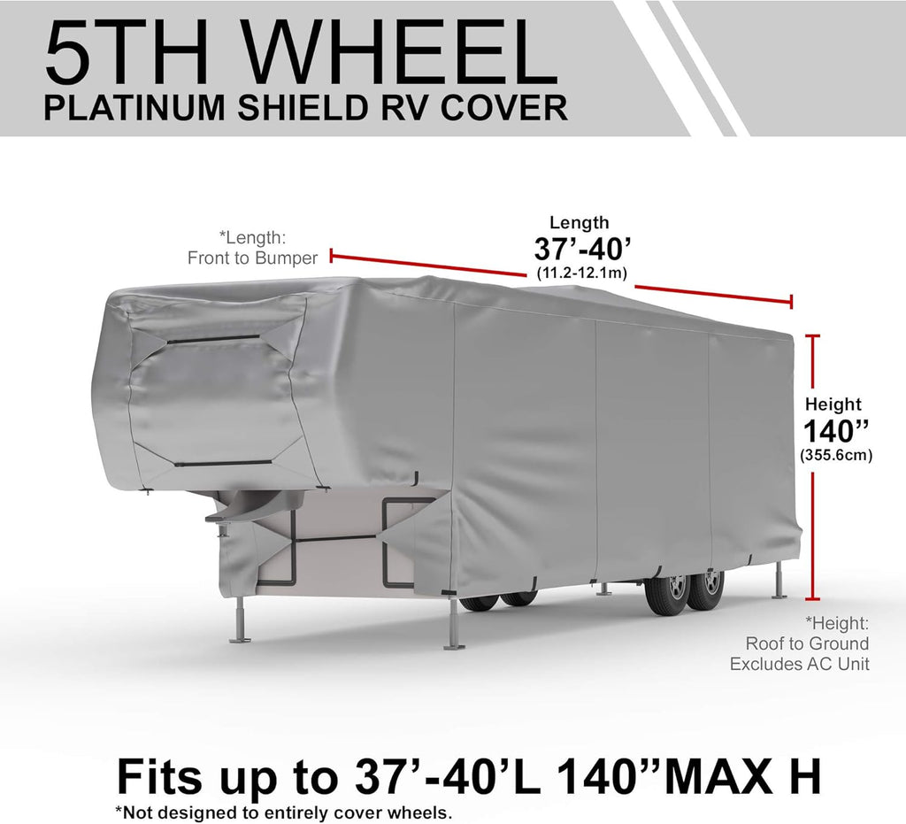 Weatherproof RV Cover for 5th Wheel RV 30' - 32' Long with Fleece Lining W359591