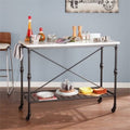 Faux Marble Kitchen Island in Matte Black S996