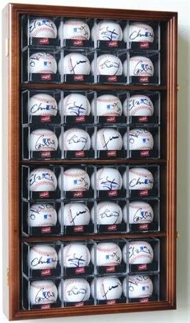 Cherry Baseball Display Case Cabinet S105