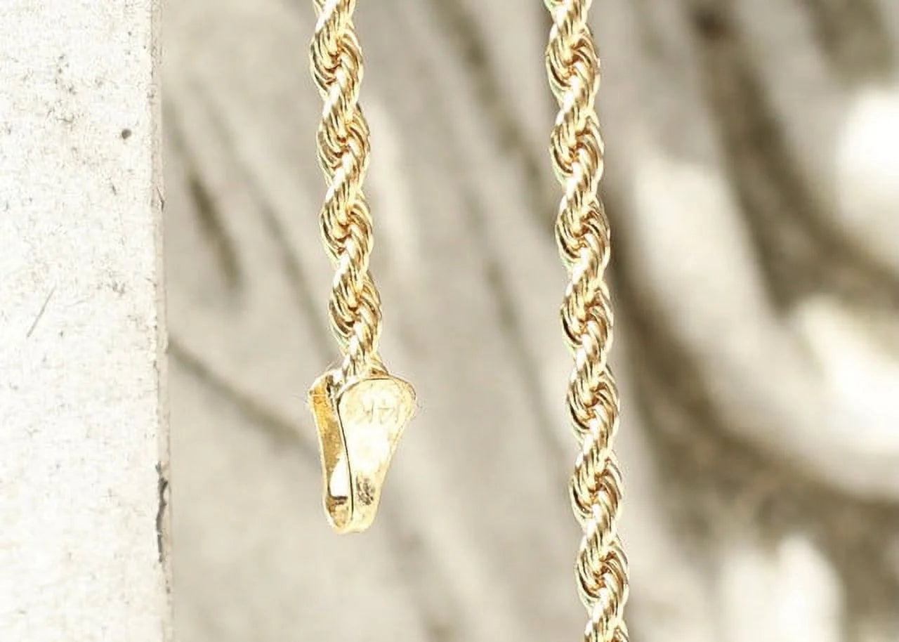 14K Bonded Gold Chain with Cross Pendant Necklace with Gift Box/Bag P41677