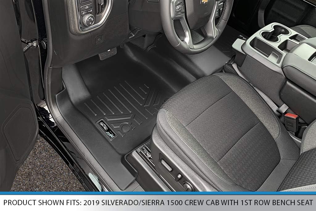 Black 2 Row Floor Mat Set for Crew Cab with Bench Seat D920