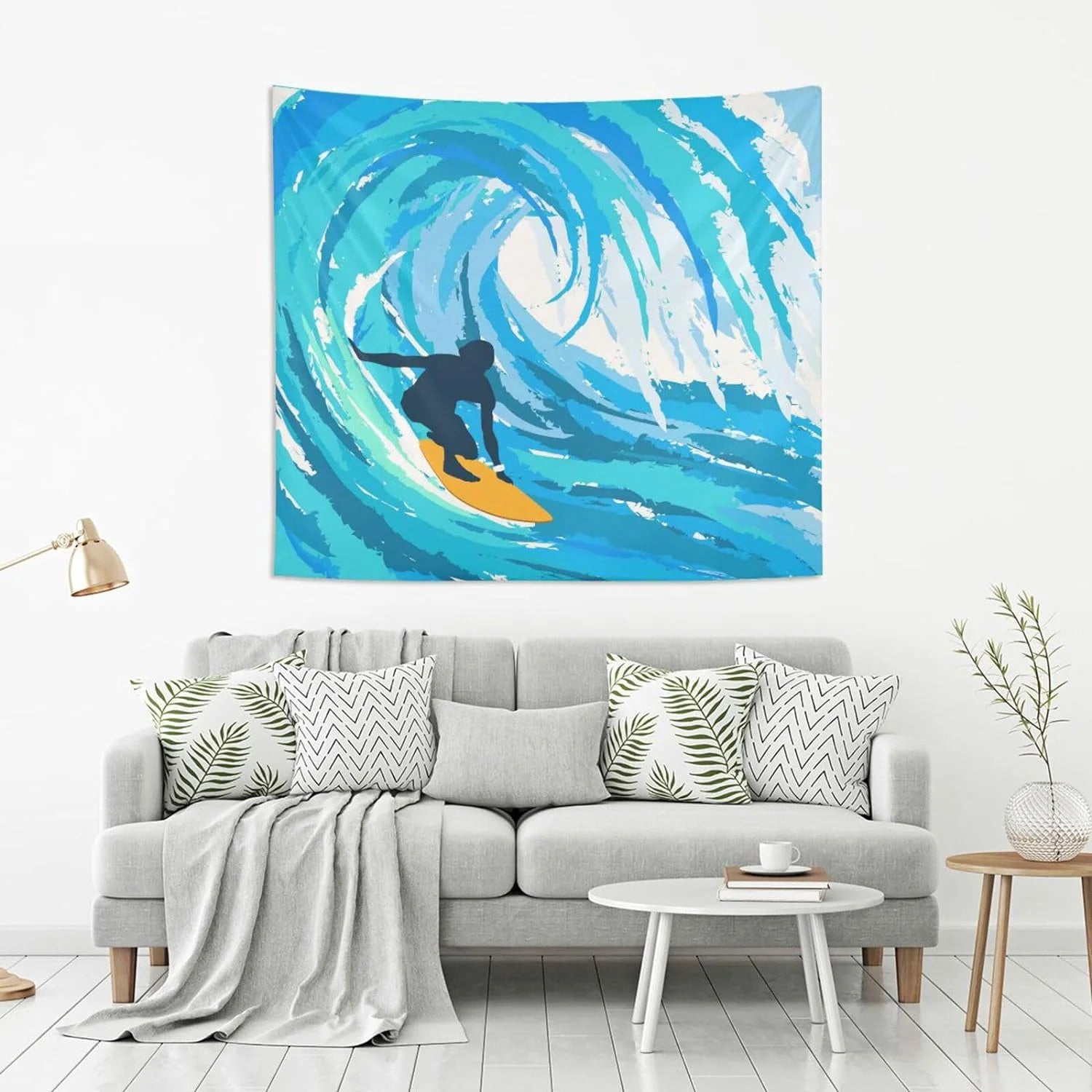 Watercolor Surfing Tapestry 90" x 60" K942818