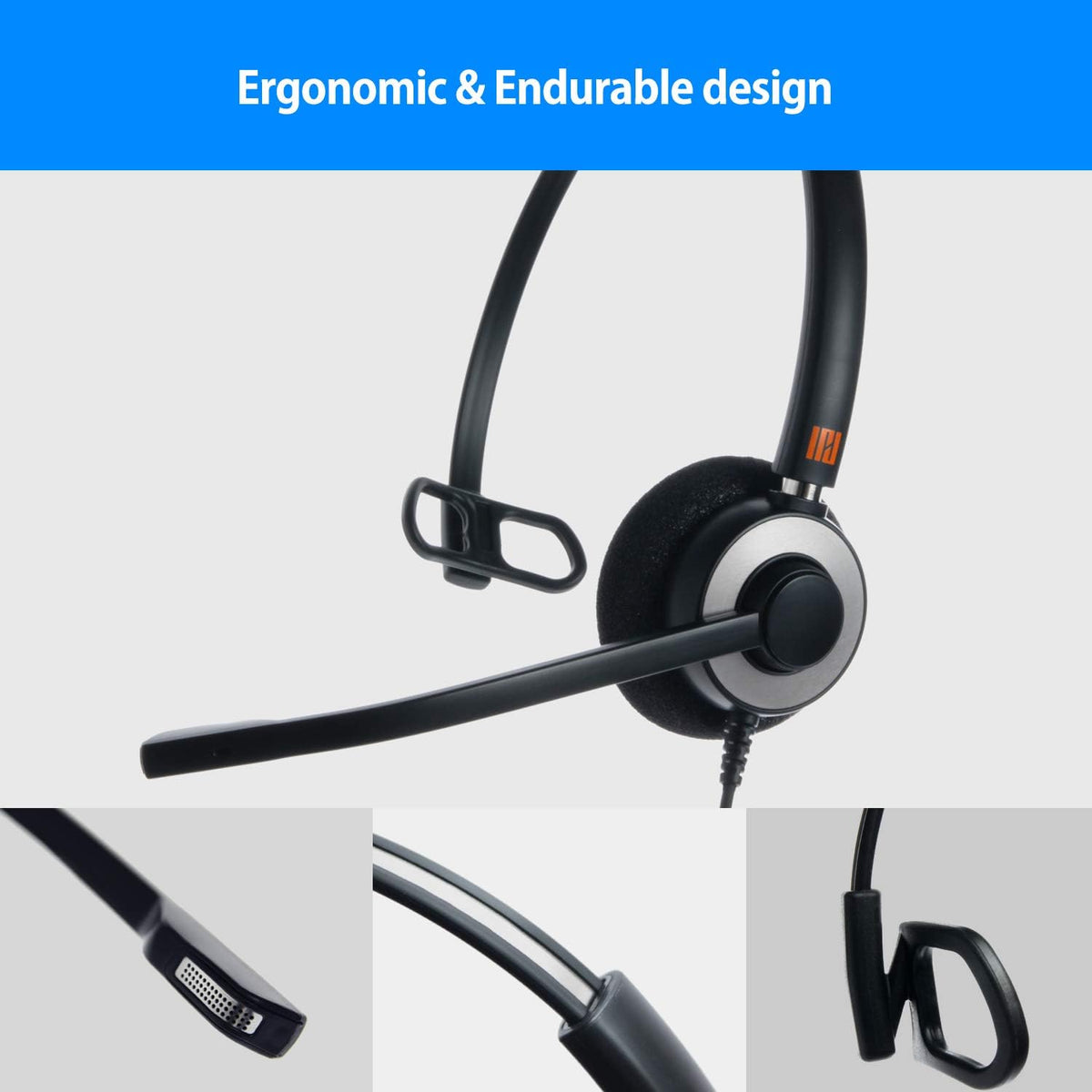 Professional Monaural Noise Cancelling Corded Headset Pack of 2 S404583