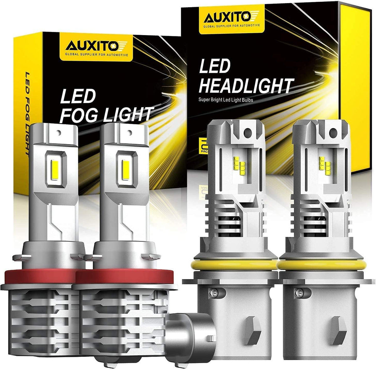 9007 HB5 LED Headlight Bulbs & H11 H8 H16 LED Fog Light Bulbs Pack of 2 J593