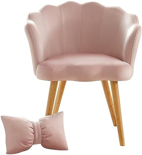 Yellow Velvet Accent Chair with Waist Pillow O1065