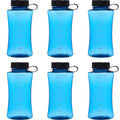 Blue 34 oz Plastic Sports Bottles Set of 6 N46324