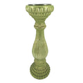 Shiny Metalic Green Pillar Candle Holder 5.5x15 Inches O986