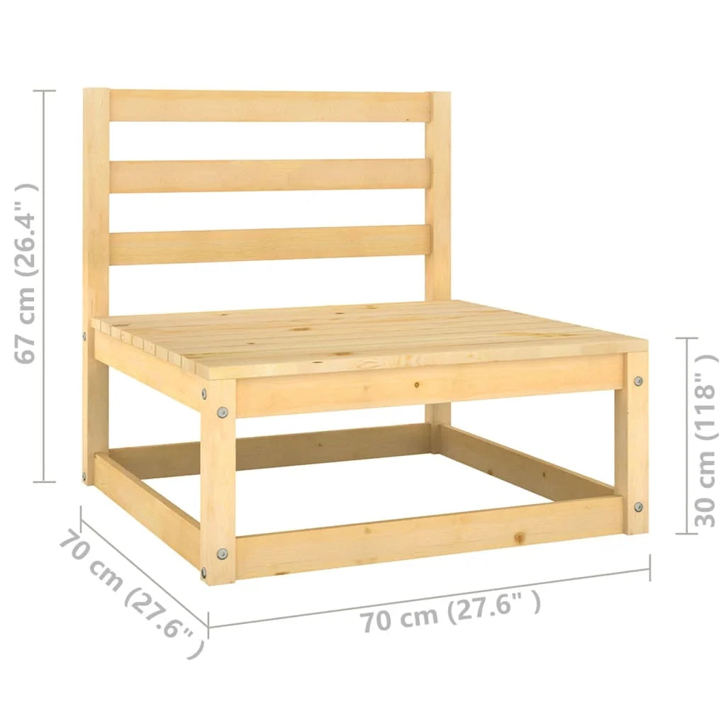 2 Piece Patio Lounge Set with Cushions Solid Wood Pine E983707