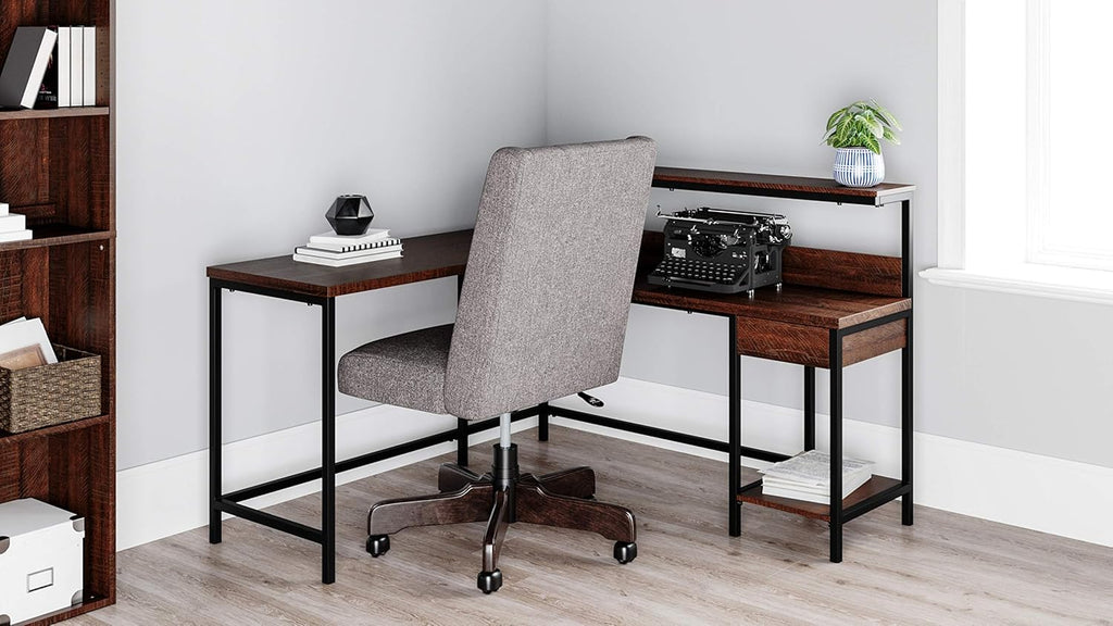 Warm Brown L-Shaped Home Office Desk F68253