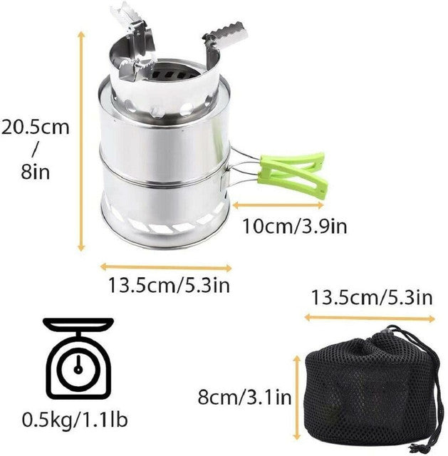 Portable Folding Wood Burning Camping Stove H5595