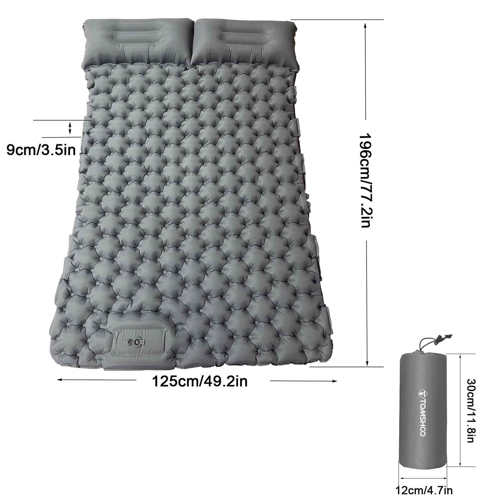 2 Person Waterproof Camping Mat with Air Pillow B47059