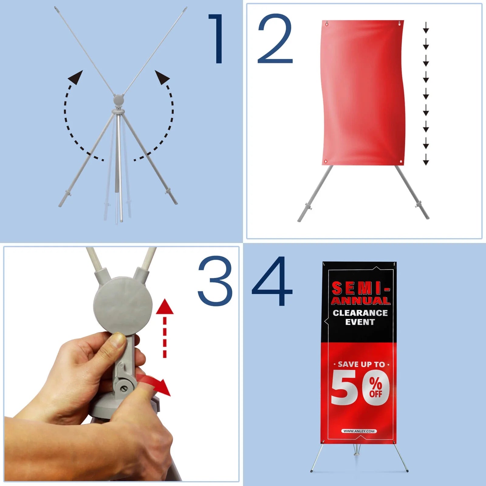 Portable X Stand Banner with Travel Bag F3494