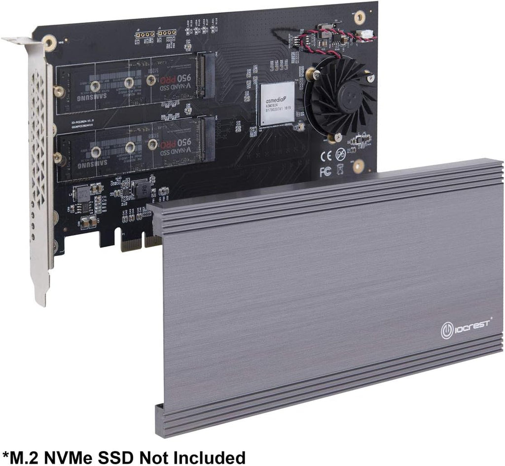 Dual M.2 NVMe Ports to PCIe 3.0 x16 Bifurcation Riser Controller X28207