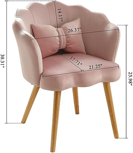 Yellow Velvet Accent Chair with Waist Pillow O1065