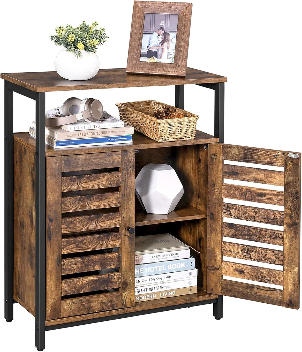 Rustic Brown Standing Cabinet with Shelf T2725