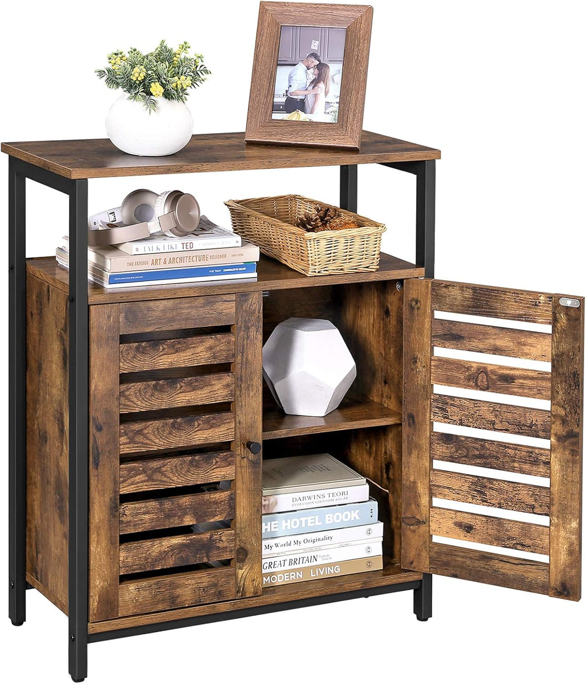 Rustic Brown Standing Cabinet with Shelf T2725