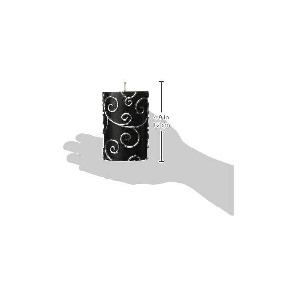 Black Scroll Pillar Candle Bulk (12-Case) B61357