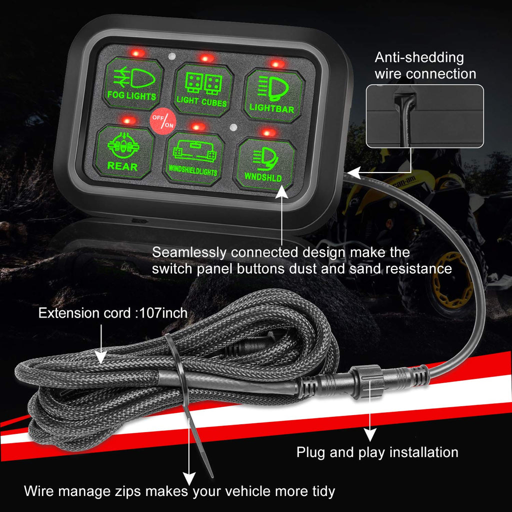6 Gang Touch Switch Panel with Harness V858780