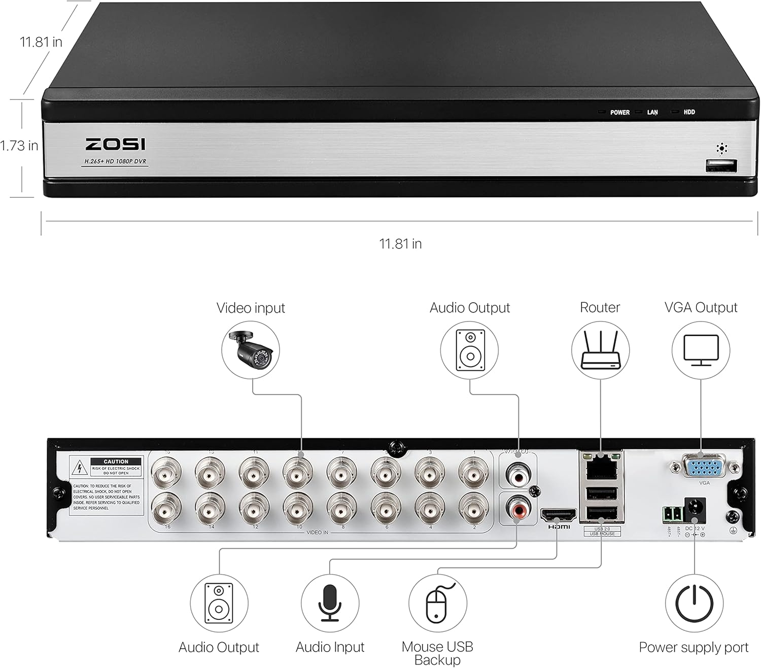 16 Channel 4TB DVR Security Camera System E38428