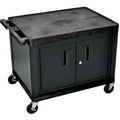 27x22H A-V Cart with Two Large Shelves and Cabinet K9012