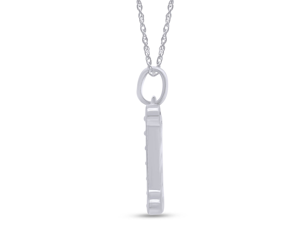 1/5 Ct Round Cut Moissanite Initial "I" Pendant Necklace in 14k White Gold Over Sterling Silver 18" Chain P538636