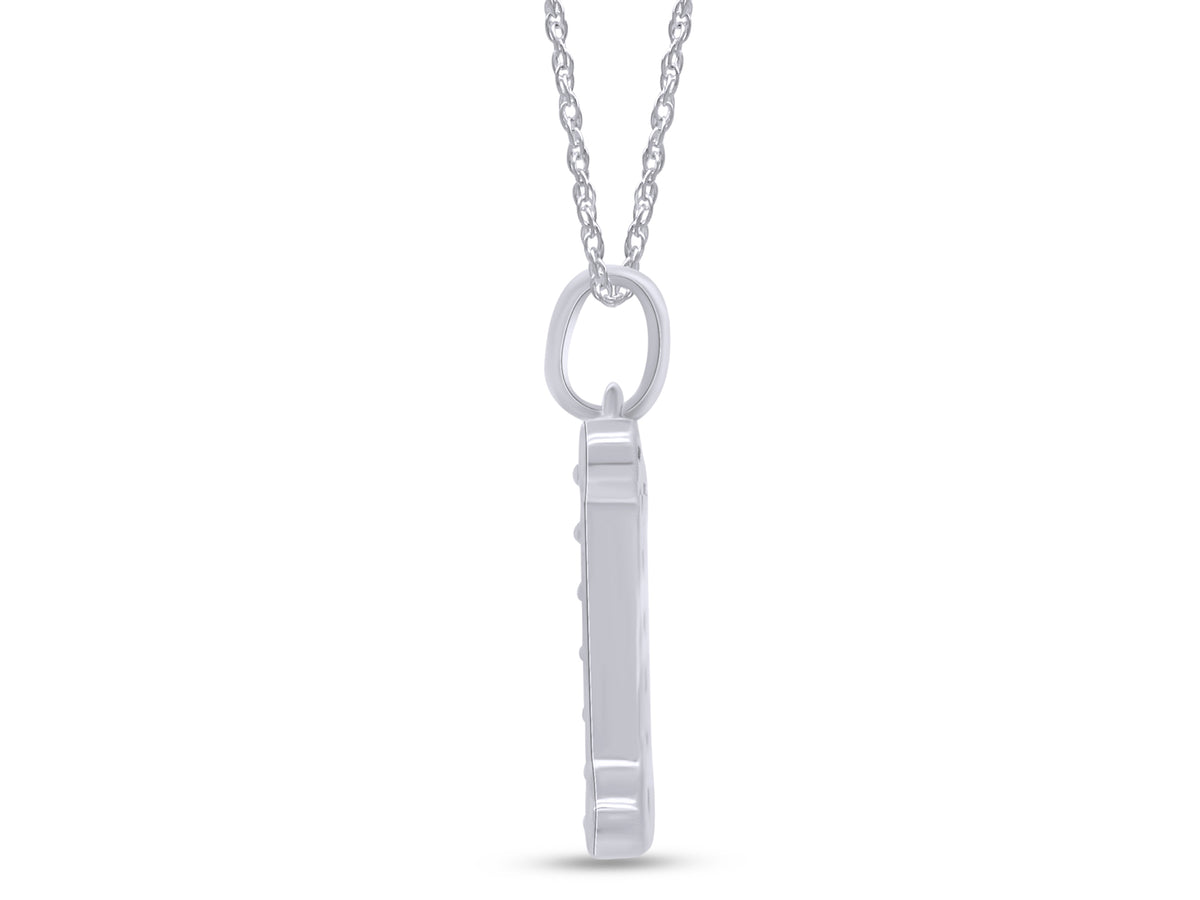 1/5 Ct Round Cut Moissanite Initial "I" Pendant Necklace in 14k White Gold Over Sterling Silver 18" Chain P538636