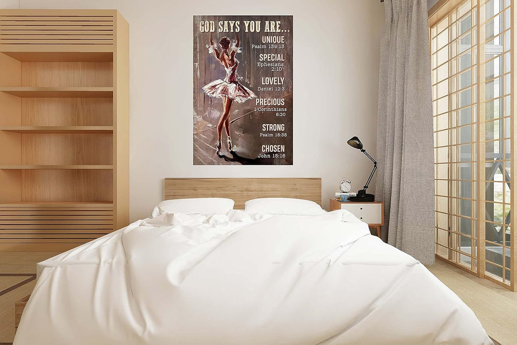 Black Swan Lake Ballerina Wall Canvas Art, Stretched and Framed Ready to Hang (16×24in) V9980