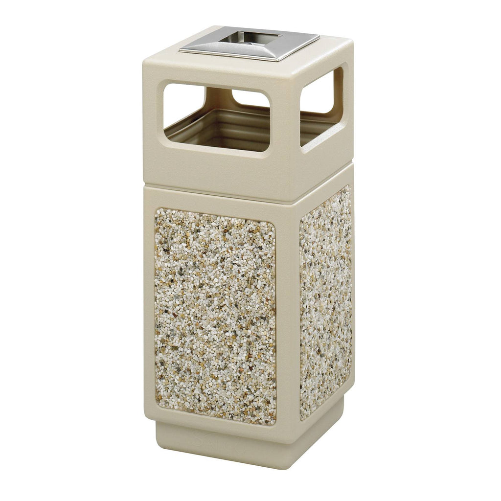 Black Square Aggregate-polyethylene 15gal Receptacle Z2642