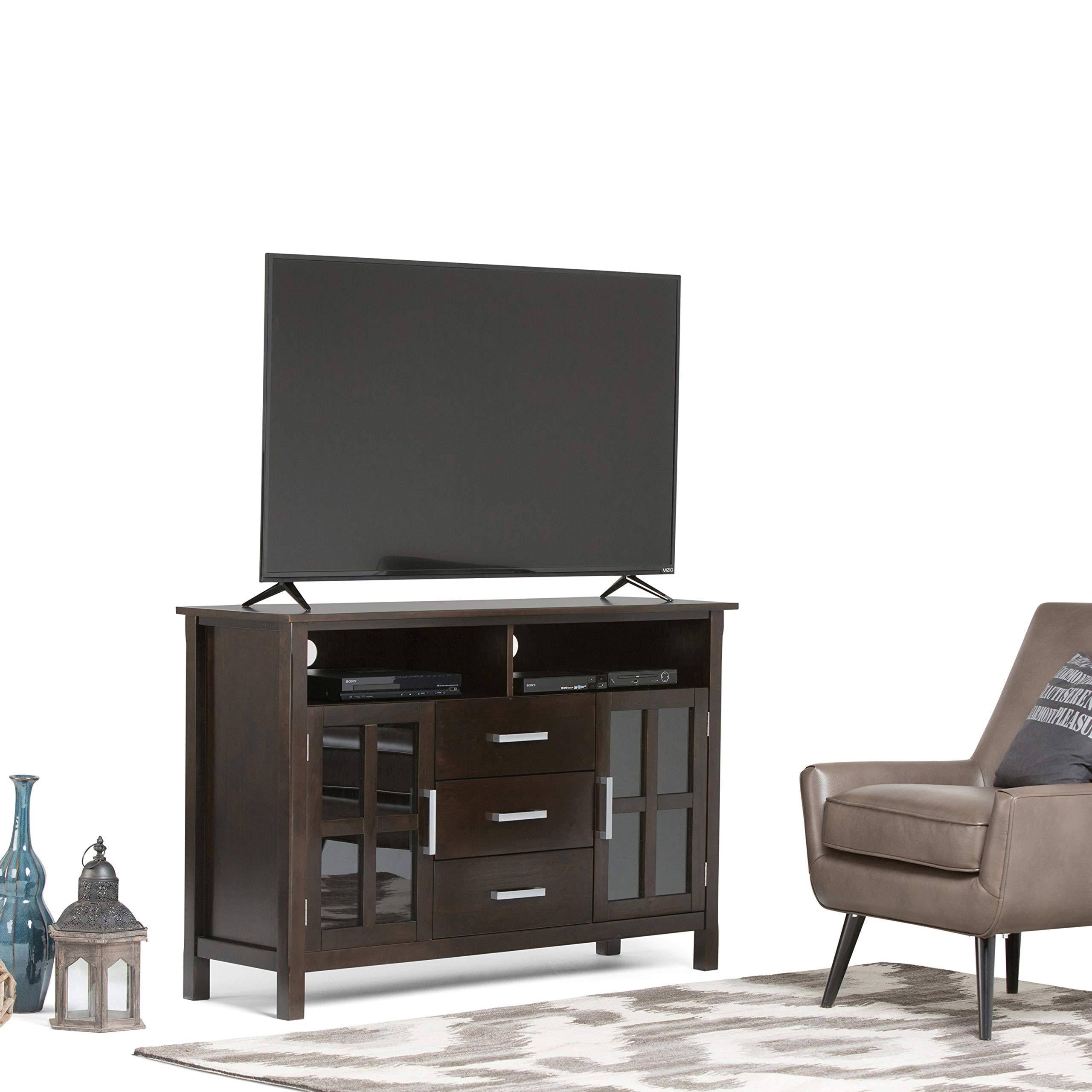 Dark Walnut Brown Tall TV Media Stand F85942