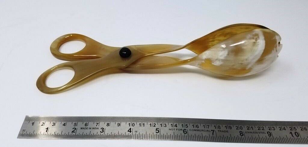 Handcrafted Horn Salad Server Buffet Tongs Set of 2 H784