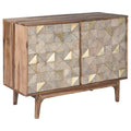Brown Gold Accent Cabinet Q27403