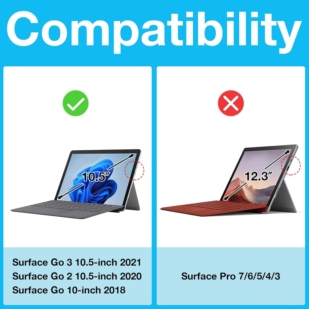 Slim PU Leather Keyboard Case for Surface Go 3, Black Pack of 2 N67935