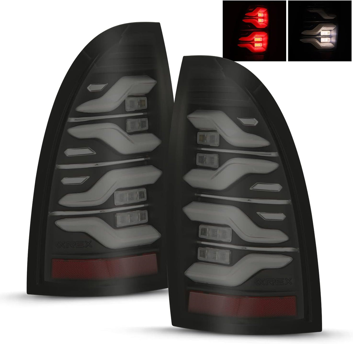 LED Tail Lights Black-Red W6557