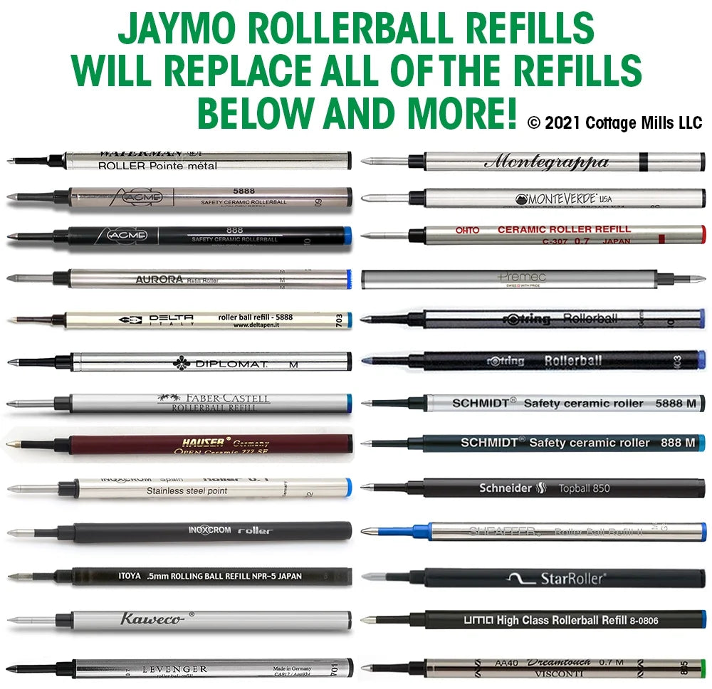 Rollerball Pen Refill, 12 Black P586358