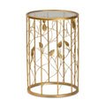 Gold Metal and Glass Leaf Accent End Table P949063