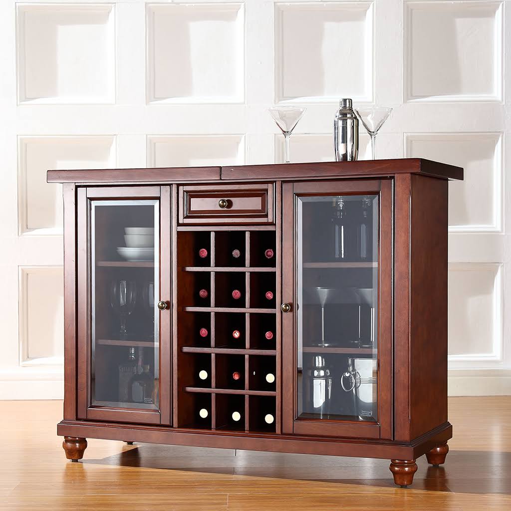 Vintage Mahogany Sliding Top Bar Cabinet H7910