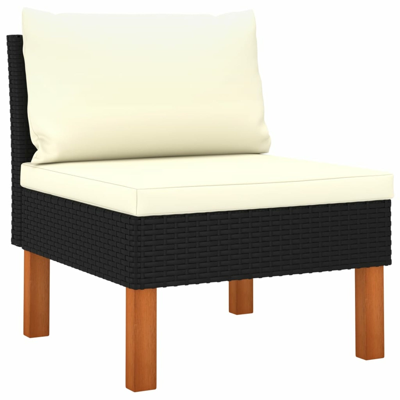 Black Poly Rattan 8 Piece Patio Set with Cushions A682