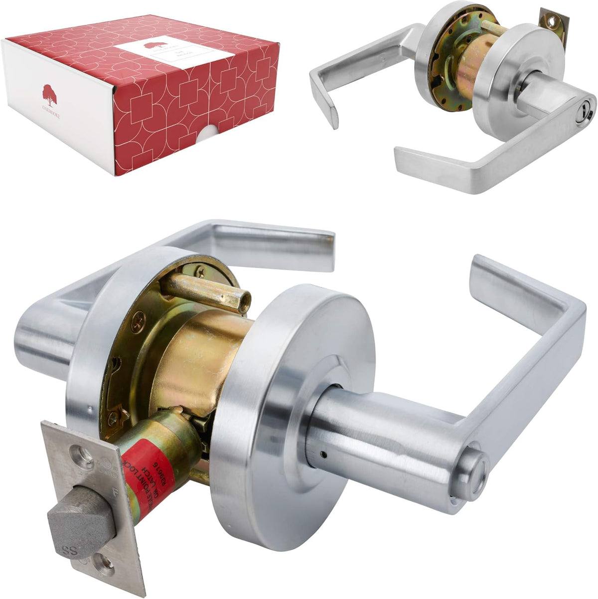 Commercial Door Handle Privacy Lock, Grade 2, Nickel Chrome Y992