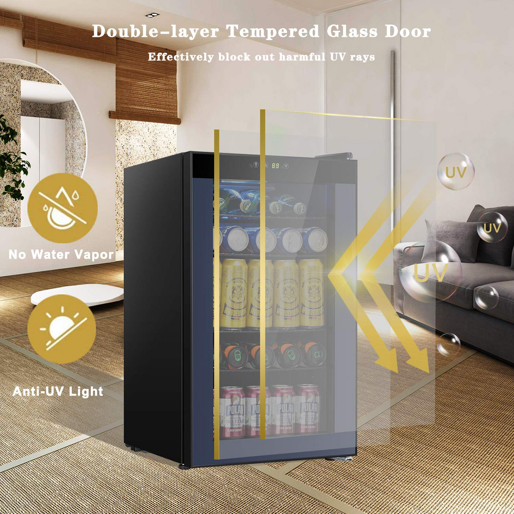 2.3 Cu.ft 85 Can Mini Fridge with LCD Temperature Control E844305