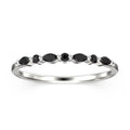 10k White Gold Black Diamond Moissanite Ring Q627488