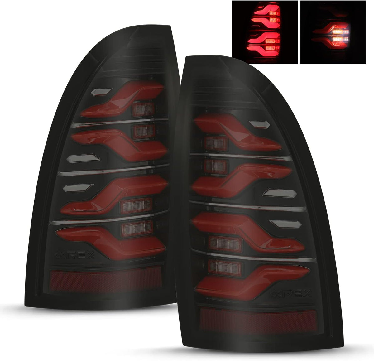 LED Tail Lights Black-Red W6557