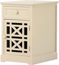 Navy Blue Antique End Table with Drawer and Storage Cabinet S377069